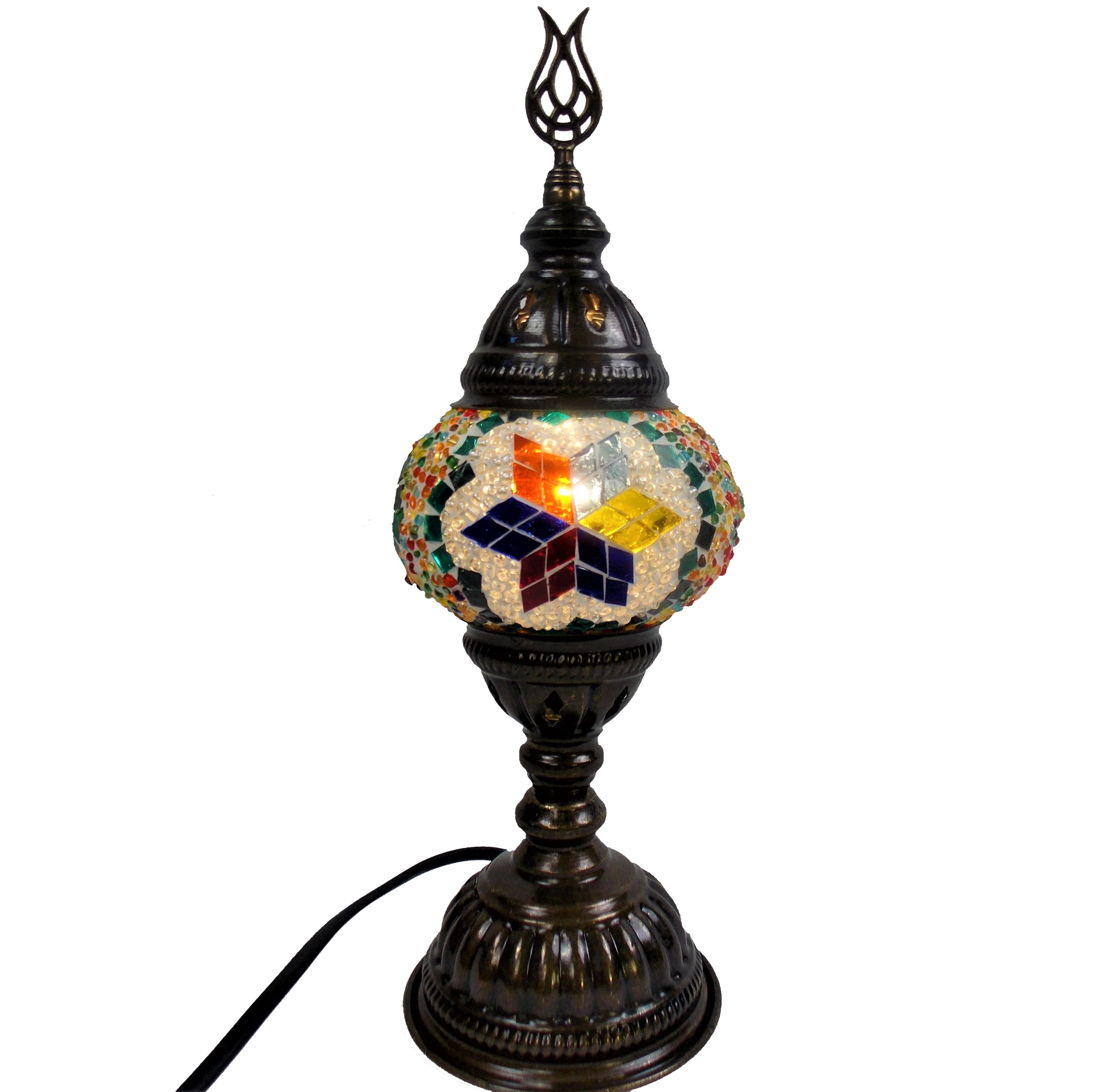 Lampa orientala din sticla mozaic din Turcia  h30cm