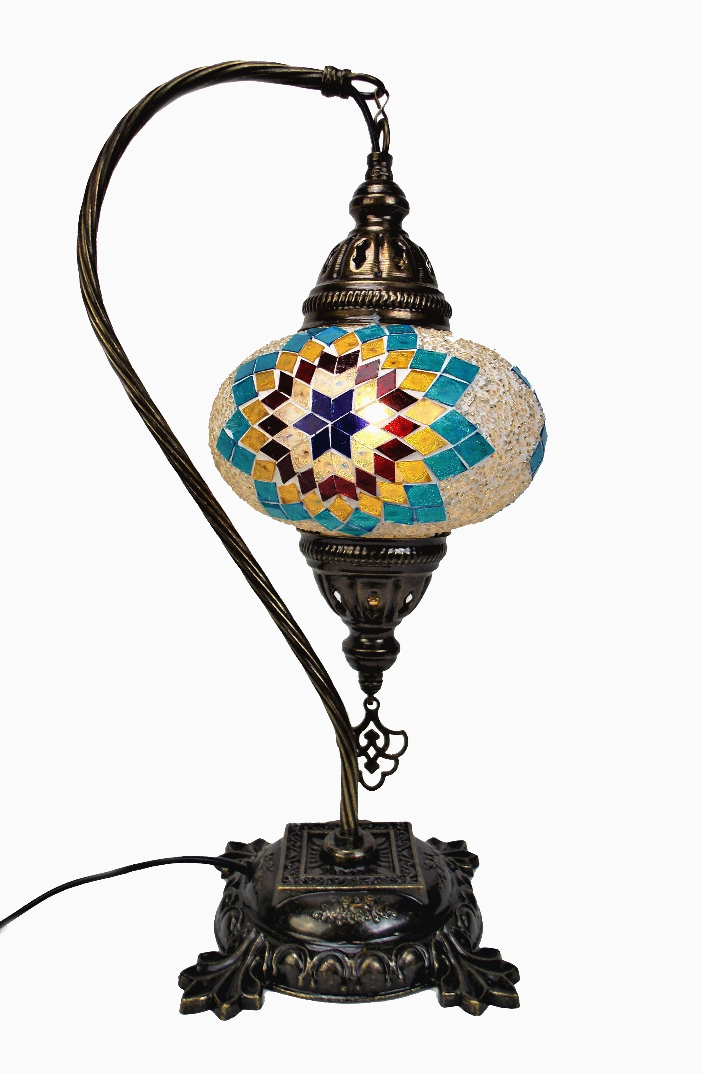 Lampa turceasca din sticla mozaic cu inaltimea de 41cm 