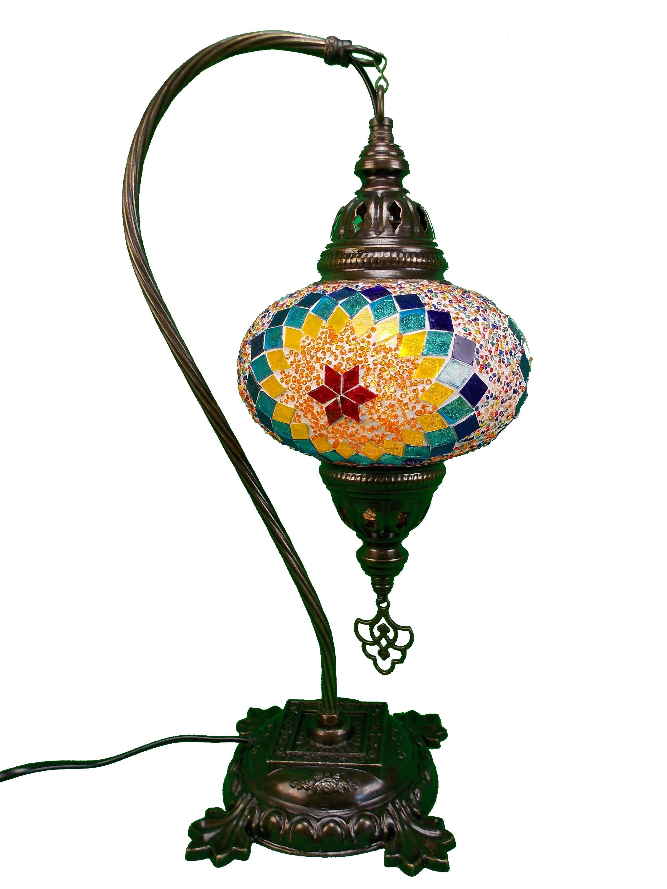 Veioza  turceasca  mozaic handmade, cu glob din sticla si suport din metal