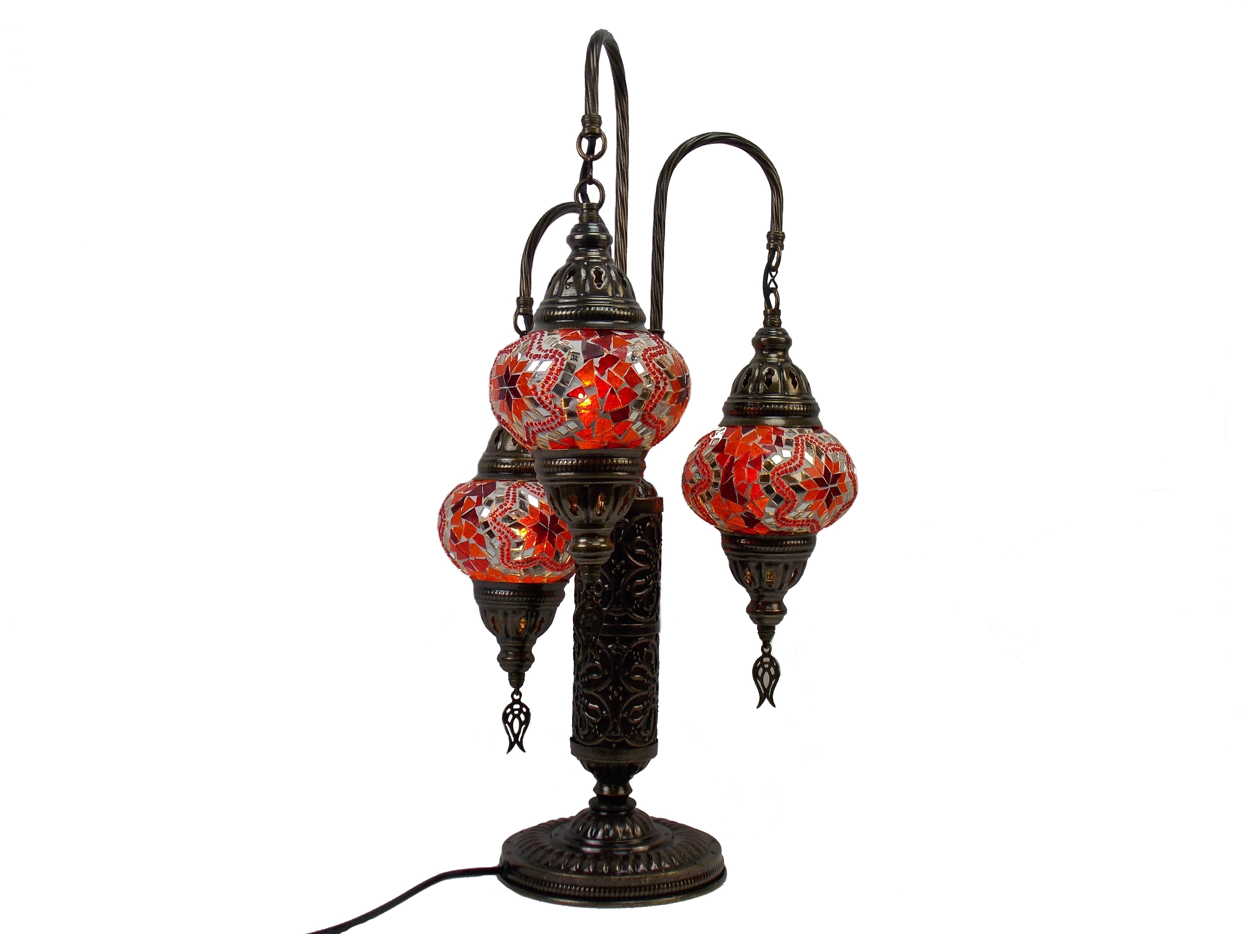 Lampa stil turcesc cu 3 brate din sticla mozaic handmade