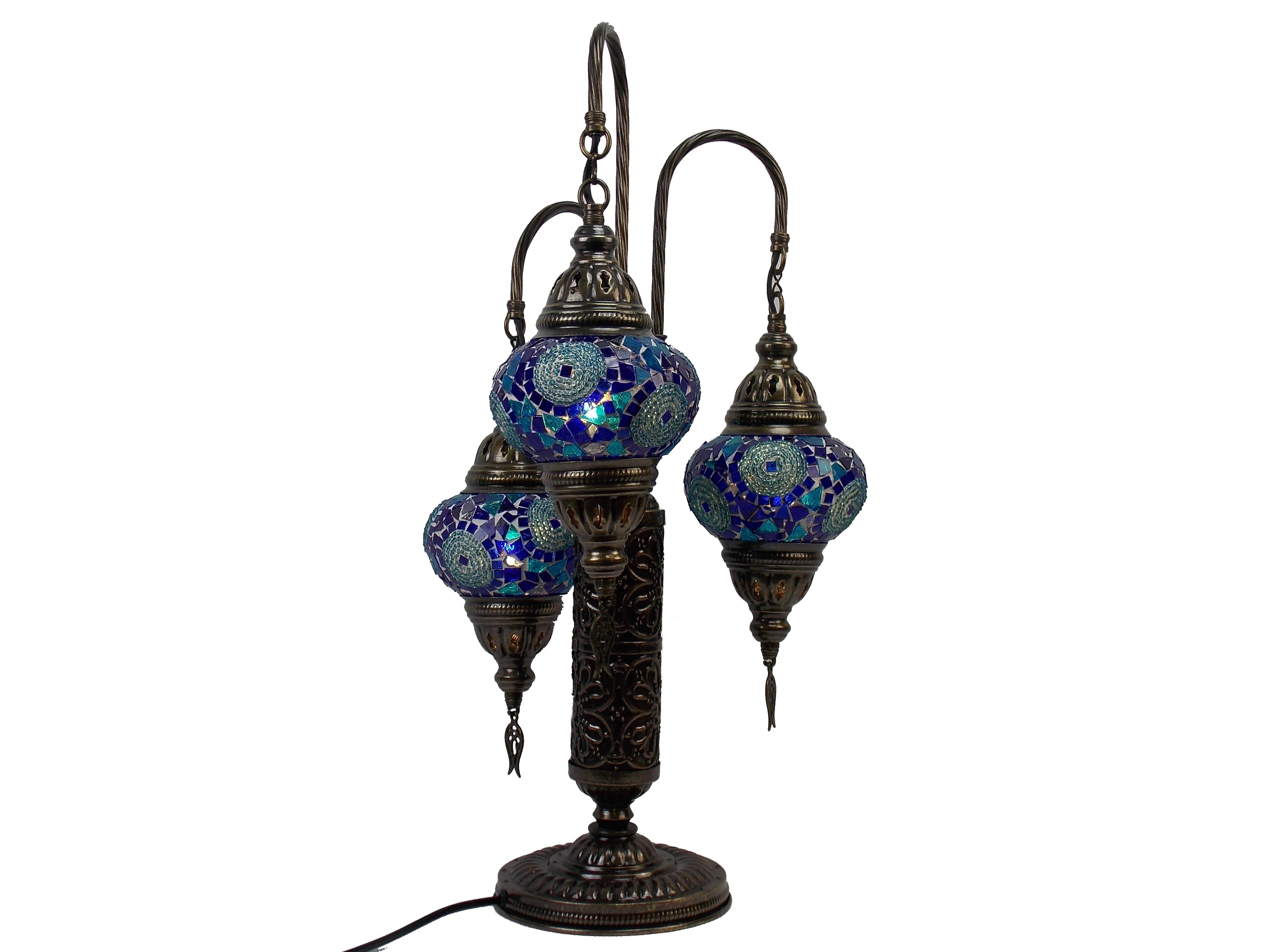 Lampa stil turcesc cu 3 brate din sticla mozaic handmade