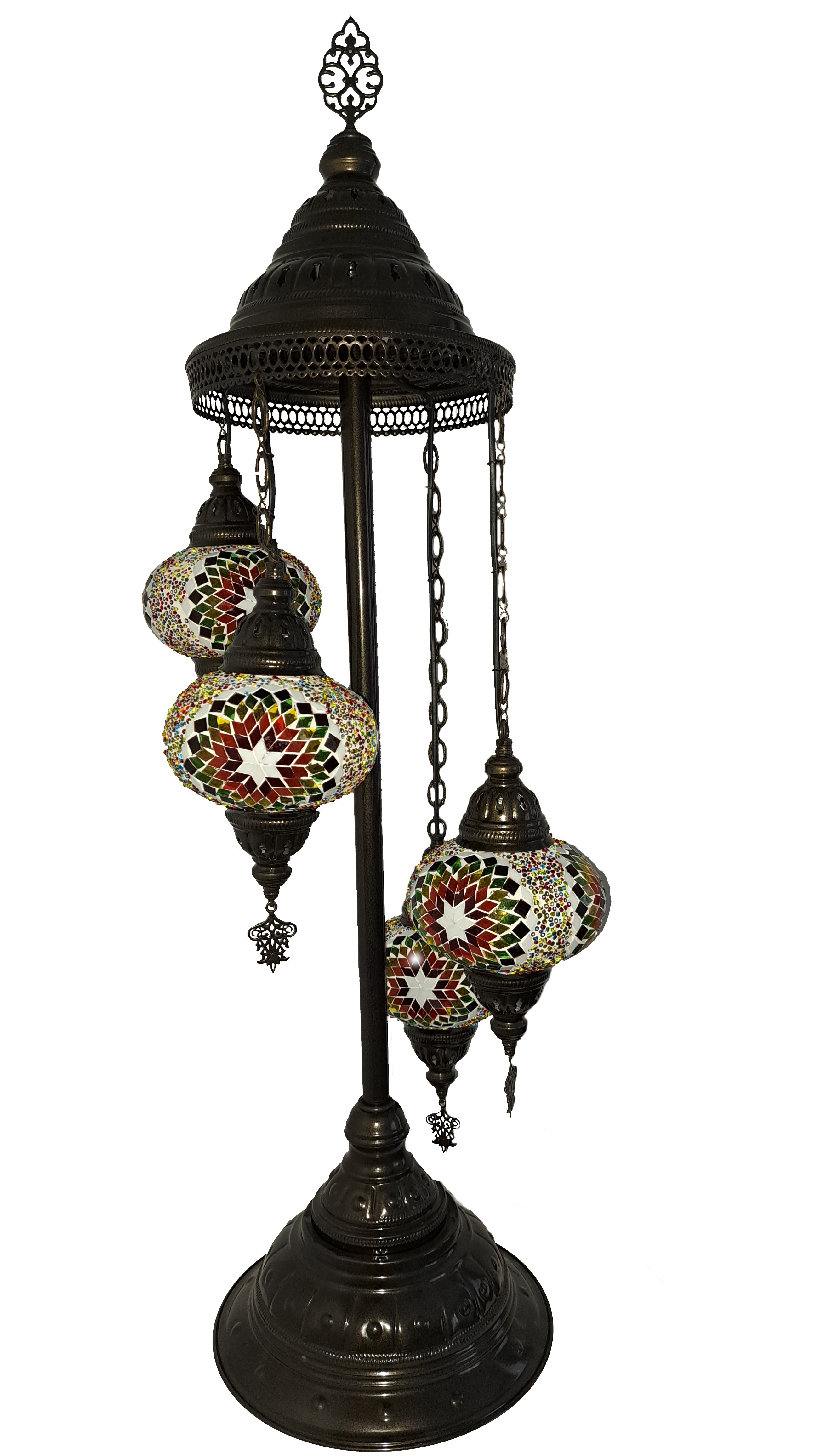 Lampadar turcesc cu 4 globuri